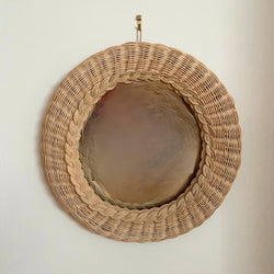 Handmade Bamboo Mirror Small 42 cm