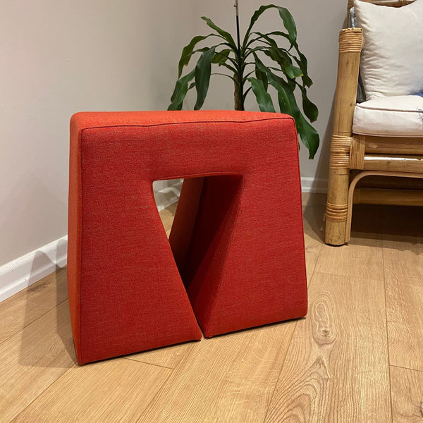 Red Designed Pouf