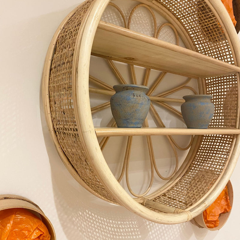 Handmade Round Bamboo Shelf 65 cm