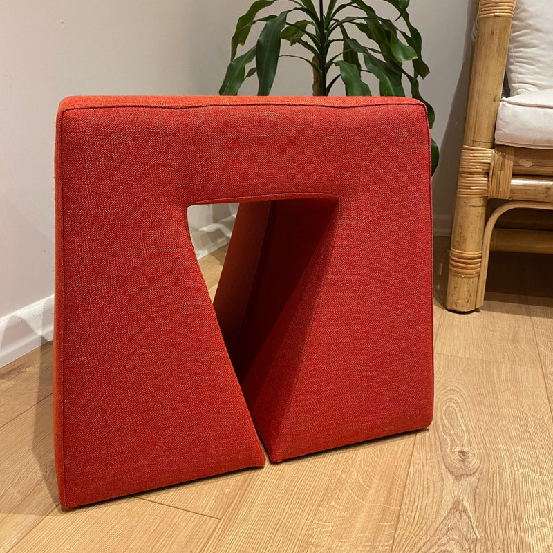 Red Designed Pouf