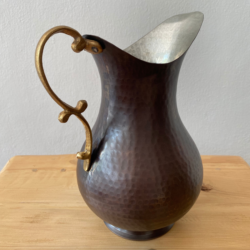 Old Handmade Forged Jug Copper 2,5 Lt