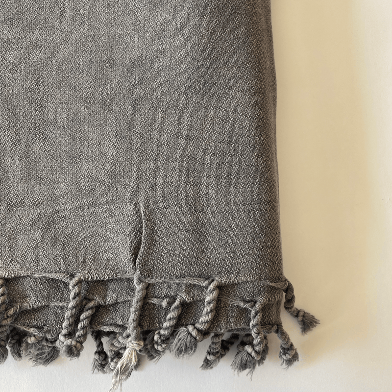 Çağ Turkish Cotton Towel Dark Grey 100x180 cm - 40''x70''