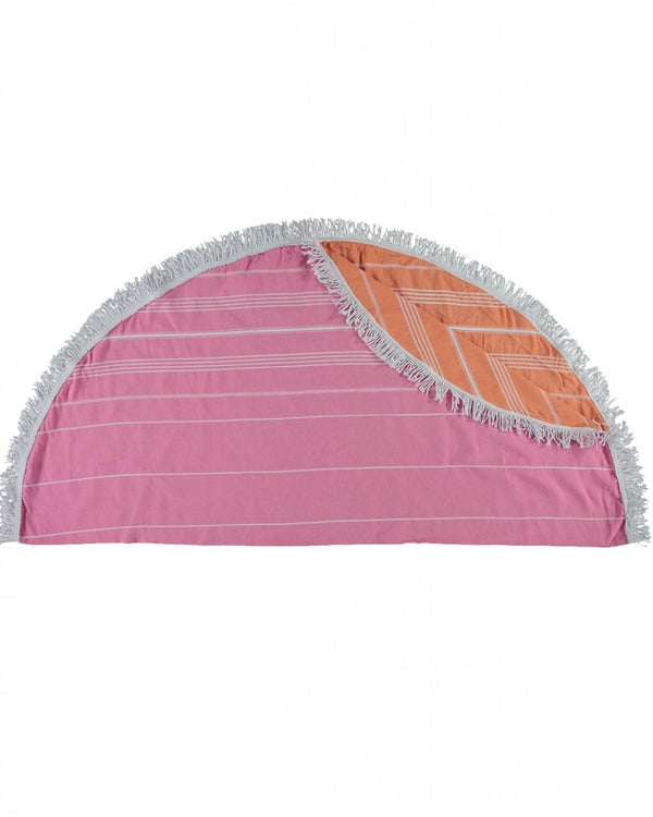 Çağan Round Towels 150 cm - 60'' Orange-Pink