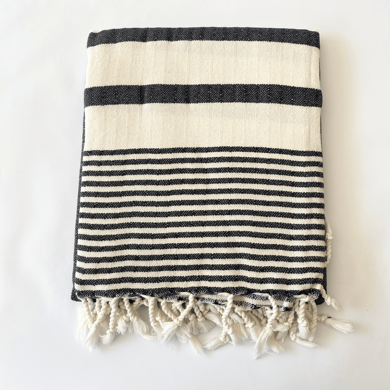 Dehna Turkish Cotton Towel Black 100x180 cm - 40''x70''