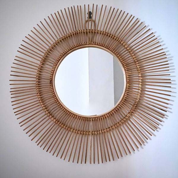 Handmade Sun Bamboo Mirror 120 cm
