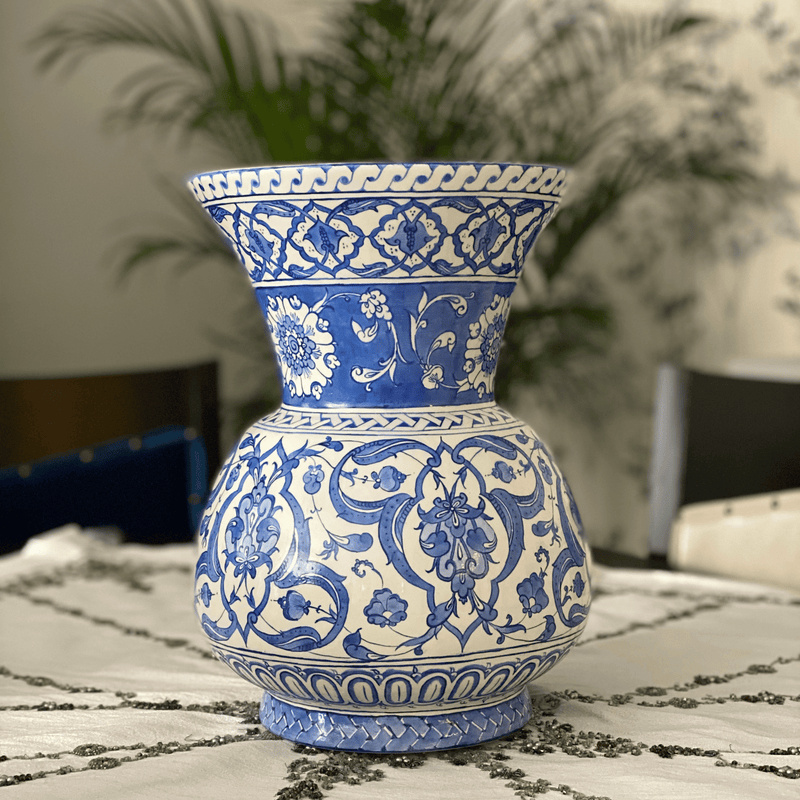 Handmade Turkish Tile Vase Blue