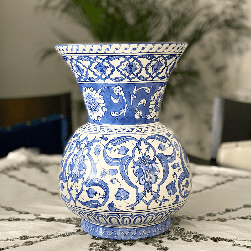 Handmade Turkish Tile Vase Blue