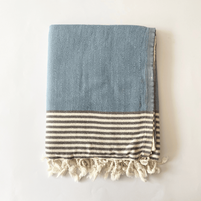 Beyza Turkish Cotton Towel Blue-Grey 100x180 cm - 40''x70''