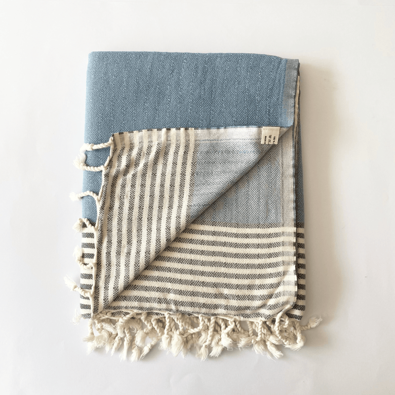 Beyza Turkish Cotton Towel Blue-Grey 100x180 cm - 40''x70''