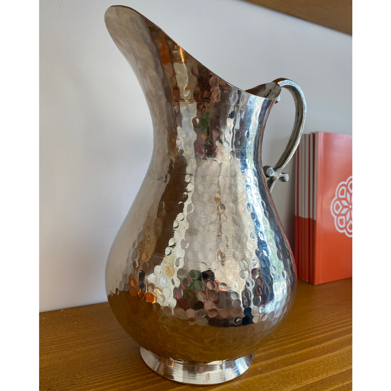 Handmade Forged Copper Jug Silver 2,5 Lt