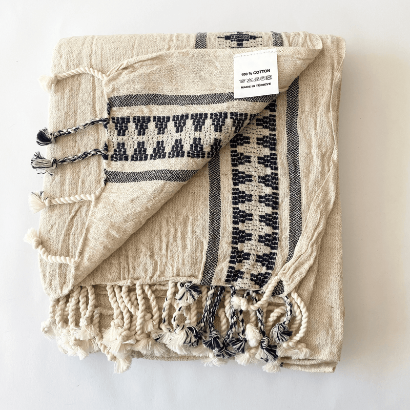 Peshce Turkish Cotton Towel Black 100x180 cm - 40''x70''
