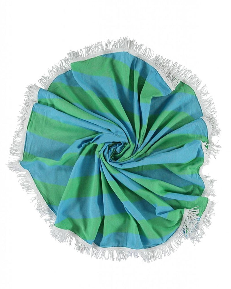 Rengin Round Towel 150 cm - 60'' Green-Turquise