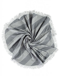 Rengin Round Towel 150 cm - 60'' Gray-Silver