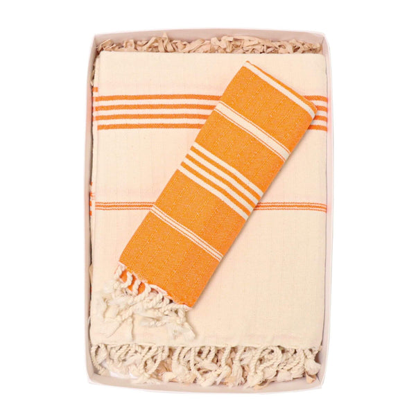 Bade Turkish Cotton Towel Orange Box