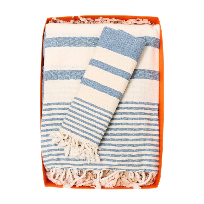 Dehna Turkish Cotton Towel Sky Blue Box