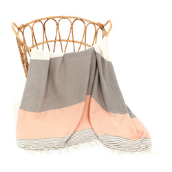 Beyza Turkish Cotton Towel Beige-Melon 100x180 cm - 40''x70''