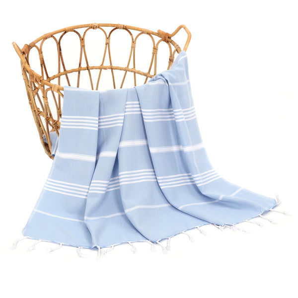 Gediz Turkish Cotton Towel Blue 100x180 cm - 40''x70''