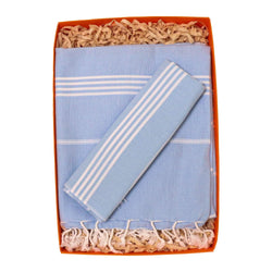 Gediz Turkish Cotton Towel Blue Box