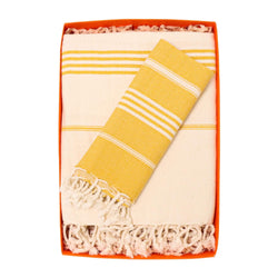 Bade Turkish Cotton Towel Yellow Box