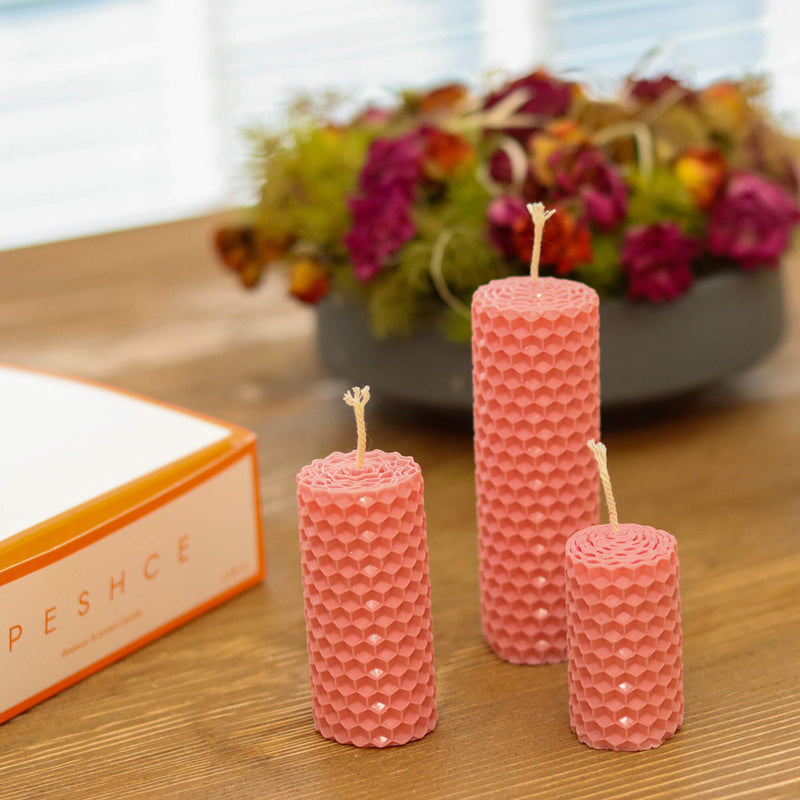 Beewax Scented Candle Set Pink
