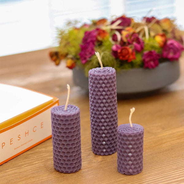 Beewax Scented Candle Set Purple