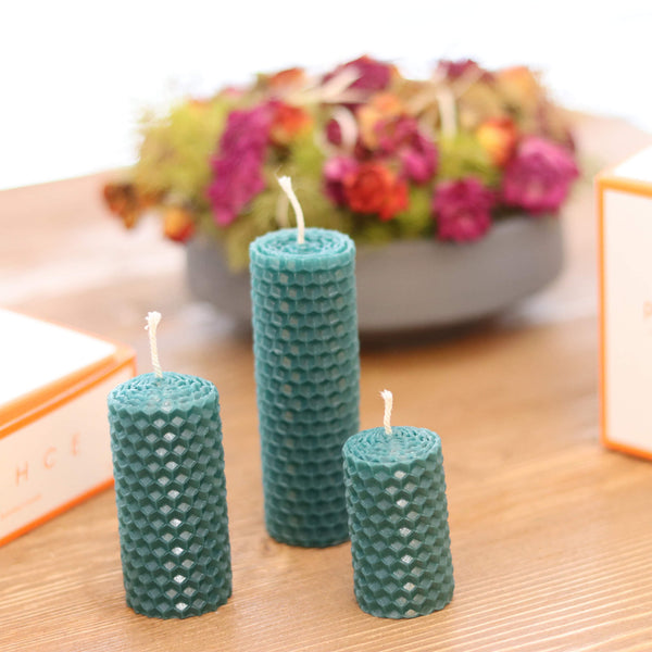 Beewax Scented Candle Set Petrol