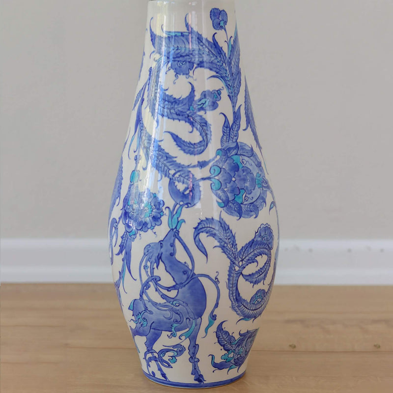 Handmade Blue Turkish Tile Vase