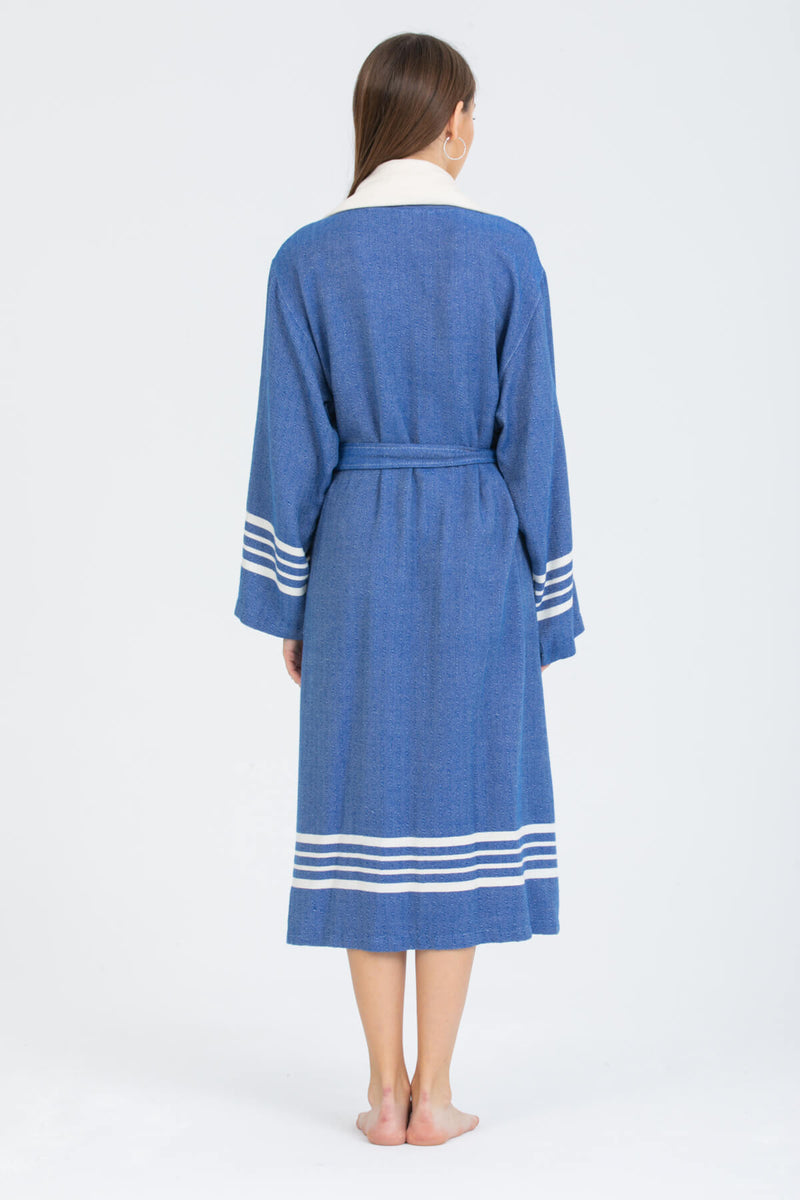 Azra Cotton Woman Bathrobe Royal Blue