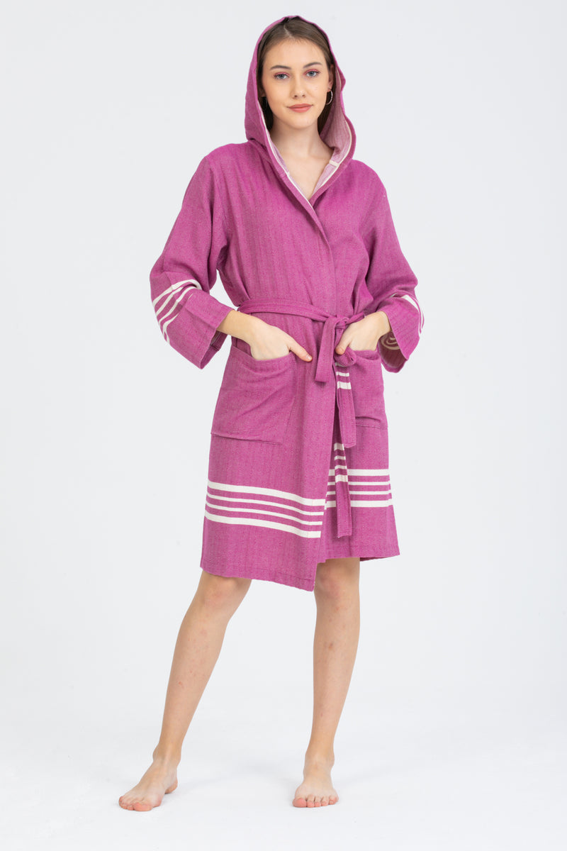 Toprak With Hood Woman Bathrobe Light Purple